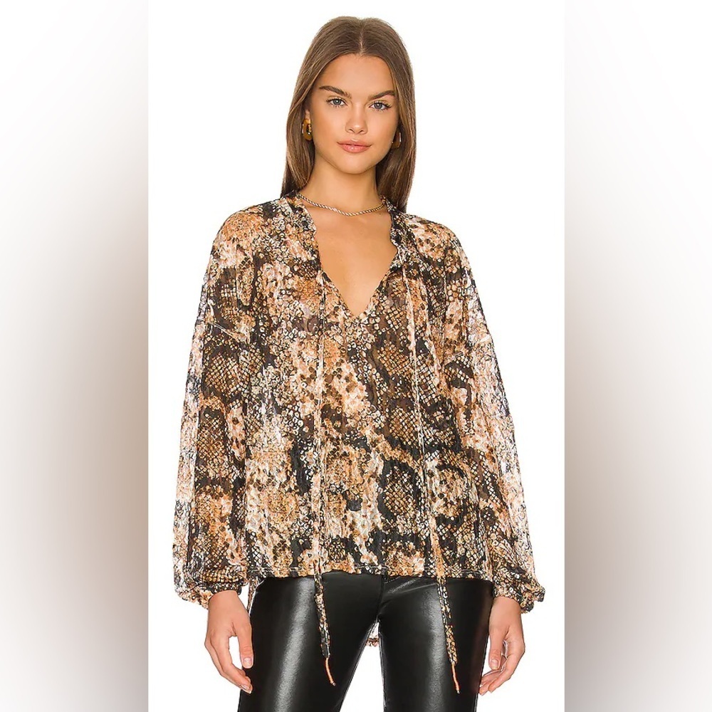 Free People Out For The Night Top in Snake Combo